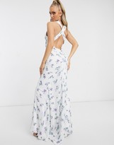 Thumbnail for your product : Jarlo open back maxi dress in blue floral