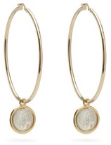 Thumbnail for your product : Dubini Lion 18kt Gold Coin-drop Hoop Earrings - Silver Gold