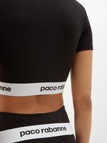 Thumbnail for your product : Paco Rabanne Logo-hem Jersey Cropped Top - Black