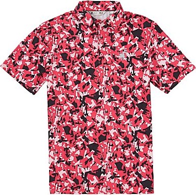 Black Clover Camouflage Mixed Media Short Sleeve Printed Polo Shirt