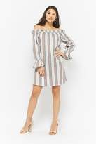 Thumbnail for your product : Forever 21 Striped Off-the-Shoulder Dress