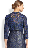 Thumbnail for your product : Kay Unger Cropped Lace Tweed Jacket