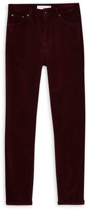 Topshop Burgundy Corduroy Mom Jeans 30-Inch Inseam
