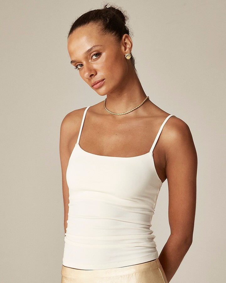 J.Crew Stretch cotton shelf-bra tank top