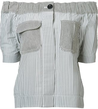 Sacai off-the-shoulder blouse - women - Polyester/Cotton - 4