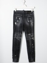 Thumbnail for your product : DSQUARED2 Kids TEEN crystal-embellished ripped skinny jeans