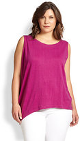 Thumbnail for your product : Eileen Fisher Eileen Fisher, Sizes 14-24 Linen Draped Tank