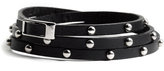 Thumbnail for your product : Cara Accessories Leather & Metal Stud Wrap Bracelet