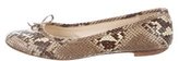 Thumbnail for your product : Burberry Snakeskin Round-Toe Flats