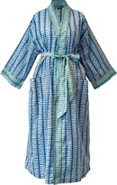 Thumbnail for your product : Lime Tree Design - Blue And Turquoise Fish Cotton Full Length Kimono