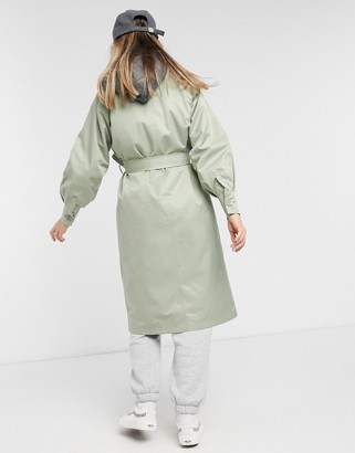 Threadbare louisa trench coat in sage green - ShopStyle