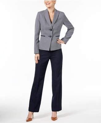 Le Suit Tweed Two-Button Pantsuit