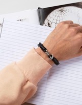 Thumbnail for your product : ICON BRAND Anchor Leather Bracelet In Black