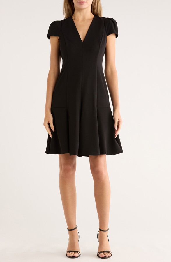 Short Sleeve Flounce Hem Dress