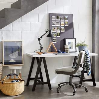 Pottery Barn Teen Customize-It Simple A Frame Desk, Simply White Desktop / Matte Black Base