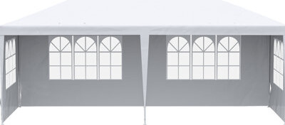 Latitude Run 10' X 20' Large Party Gazebo Tent, White With 4 Removable Side Walls, Perfect For Weddings And Outdoor Gatherings, Shade Shelter Canopy Events Protect