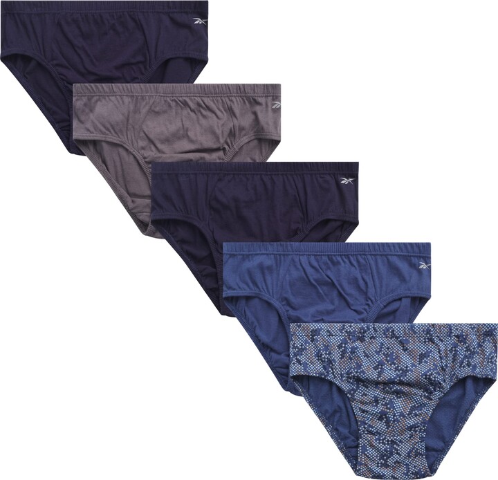 Reebok Men's Underwear Low Rise Briefs with Contour Pouch (5 Pack