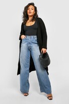 Thumbnail for your product : boohoo Plus Cocoon Oversized Rib Knit Cardigan