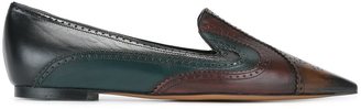 Etro brogue pointed toe slippers - women - Leather/rubber - 39