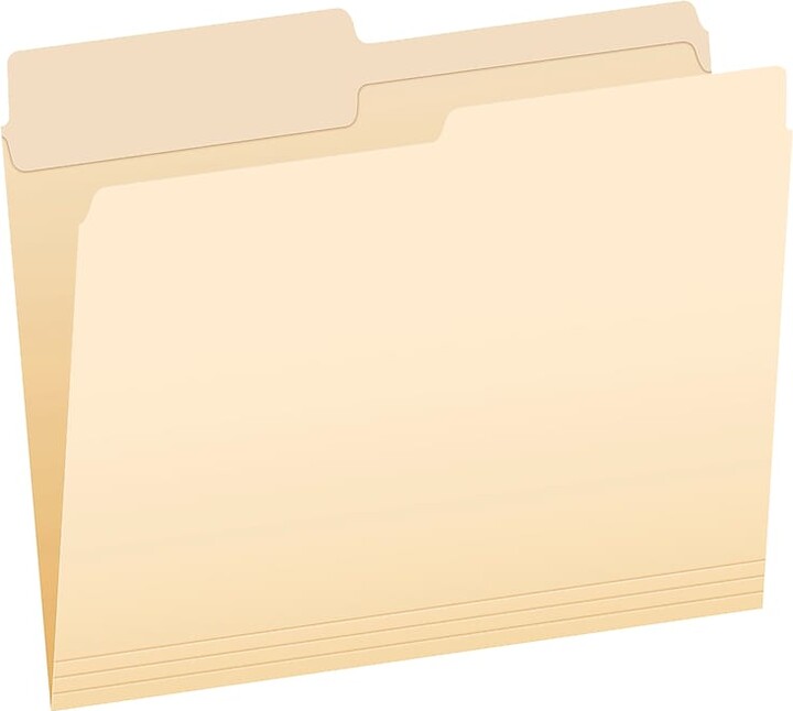 Pendaflex® File Folder, 1-Tab, Assorted, Letter Size, Manila, 100/Box (R752 1/2)
