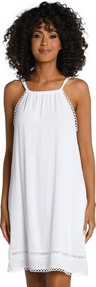 La Blanca Illusion Covers High Neck Dress (White) Women's Swimwear