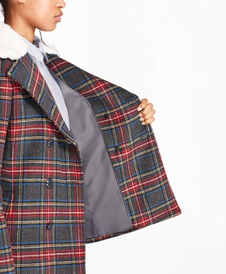 Brooks Brothers Tartan Wool-Blend Double-Breasted Coat