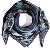 Thumbnail for your product : Emilio Pucci Silk Scarf in Bleu/Petrolio