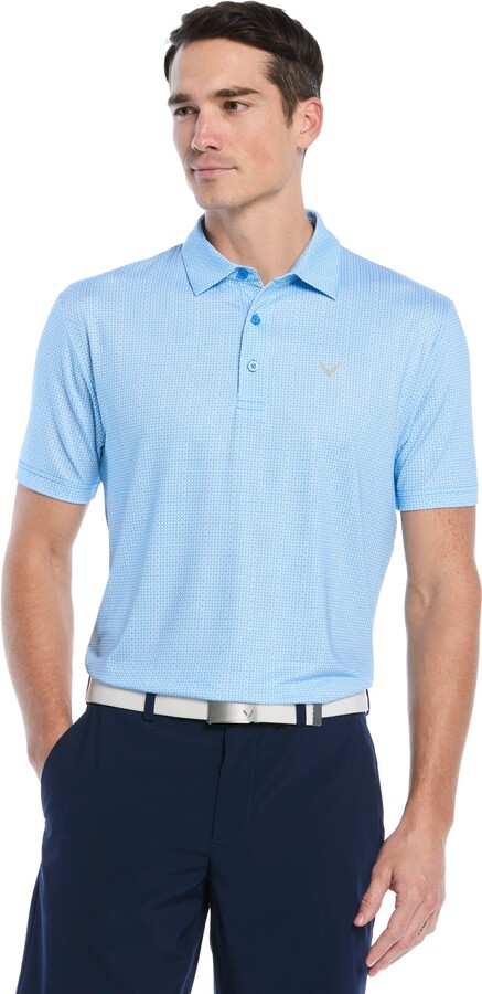 Callaway Men's All Over Chev Foulard Print Polo Shirt