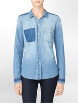 Thumbnail for your product : Calvin Klein Jeans Detailed Long Sleeve Denim Shirt