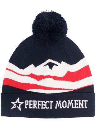 Perfect Moment Intarsia-Logo Knit Pom-Pom Hat