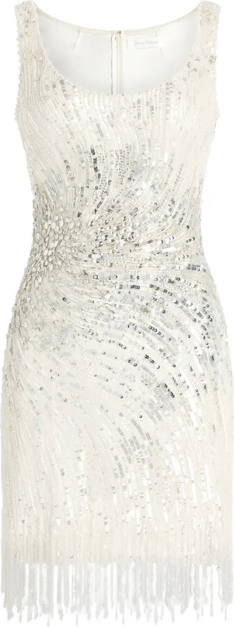 Jenny Packham Noella sequined embellished fringed mini dress
