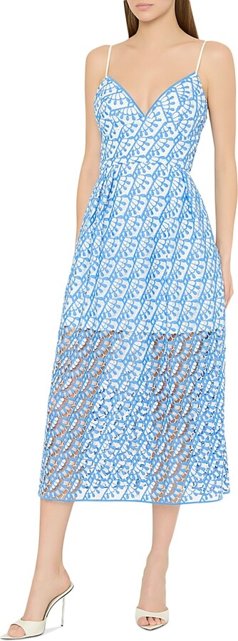 Milly Hazel Embroidered Midi Dress