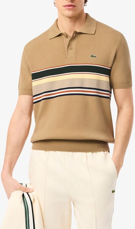 Lacoste Short Sleeve Cotton & Wool Polo Sweater