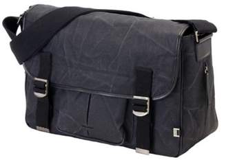 OiOi Men's Crushed Canvas Satchel Diaper Bag in Black