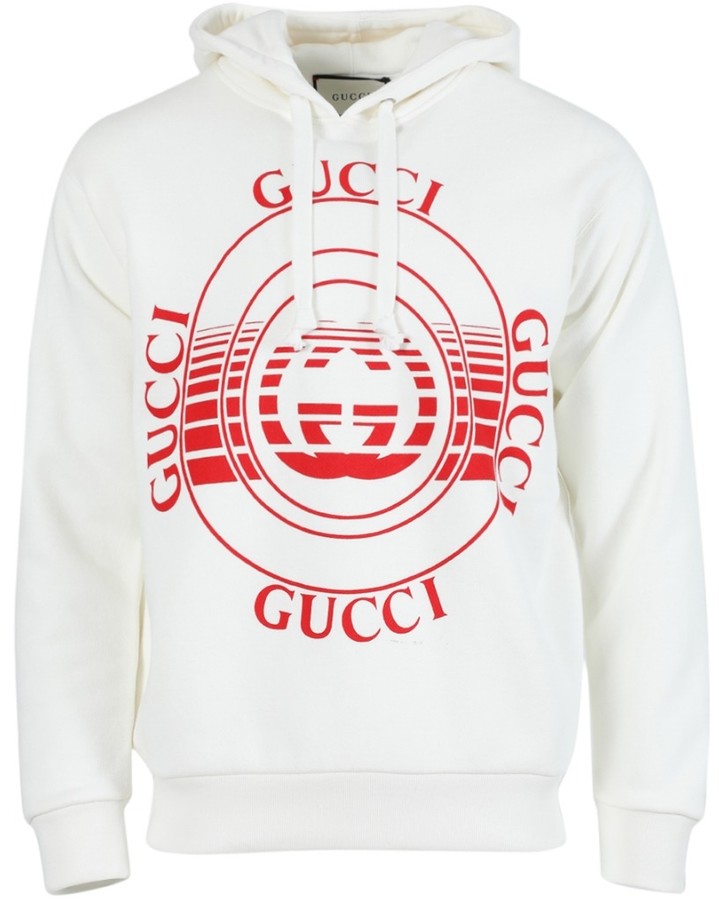 Gucci Cream Cotton Logo Hoodie - ShopStyle