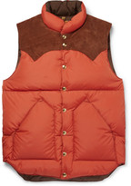 Thumbnail for your product : Rocky Mountain Featherbed Suede-Trimmed Quilted Nylon Down Gilet