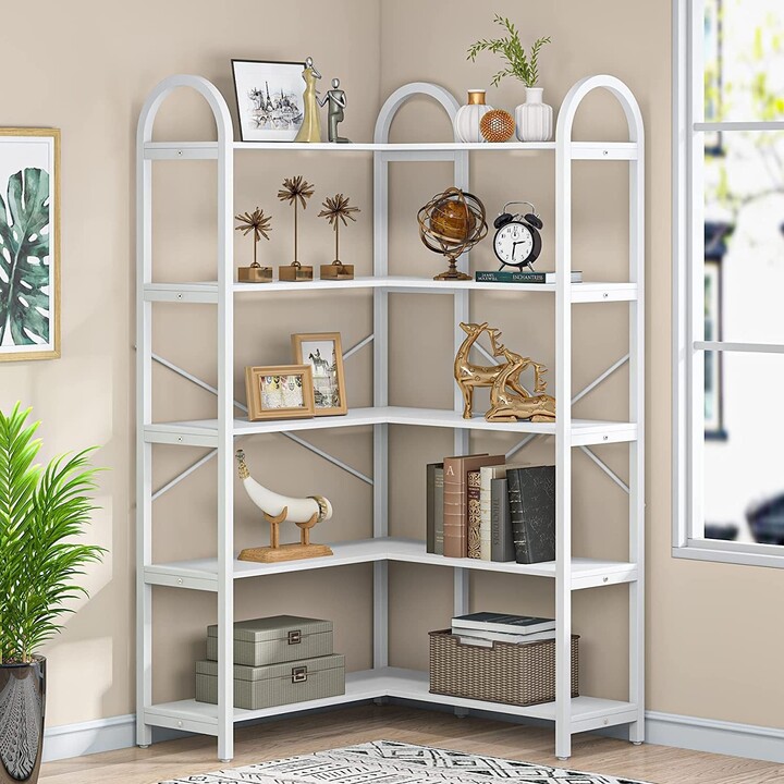 Bluebell 71 inch Corner Bookshelf Bookcase Large Corner Shelf Display