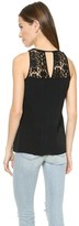 Thumbnail for your product : Rebecca Taylor Lace & Crepe Tank