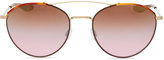 Thumbnail for your product : Barton Perreira Universal Fit Gamine Round Aviator Sunglasses, Gold/Havana