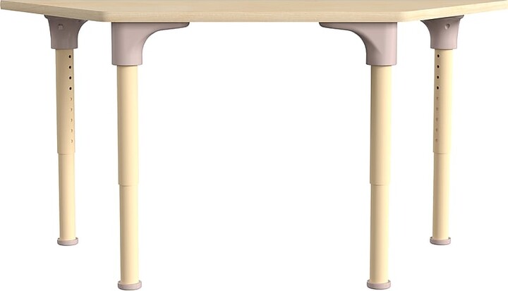 Flash Furniture Bright Beginnings Hercules Trapezoid Table, 47" x 20.75", Height Adjustable, Beech (MK-ME088027-GG)