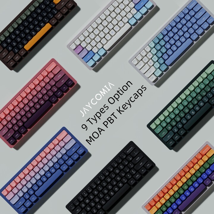 Jaycomia JCM MOA GMK More Types PBT Keycaps Big Set 7u Space Bar Key Caps For Mechanical Keyboard MX Switch 65 Layout Wooting Hi75 GMK75