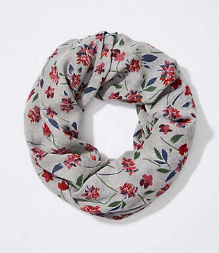LOFT Scattered Floral Infinity Scarf