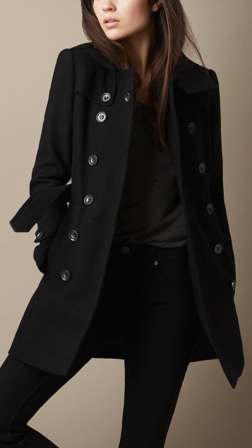 Burberry Short Double Wool Twill Trench Coat - ShopStyle