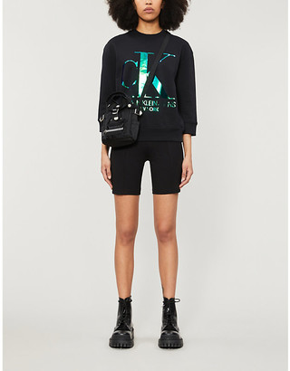 Calvin Klein Iridescent monogram cotton-jersey sweatshirt