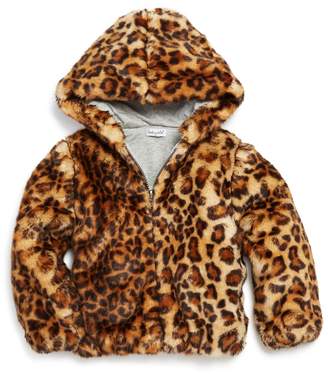 Splendid Girls' Faux-Fur Leopard-Print Jacket