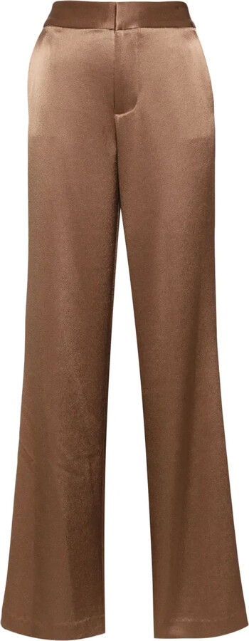 Alice + Olivia Calvin satin-finish trousers