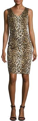 Carolina Herrera Women's Leopard Printed Sleeveless Sheath Dress