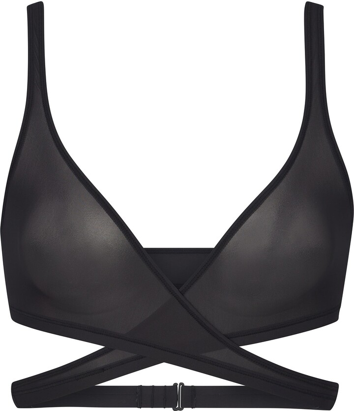 black wrap bralette