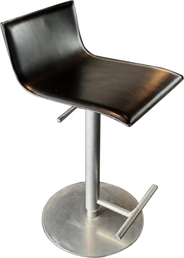 Lapalma Swivel Adjustable Black Leather Stool In Stock