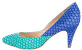 Thumbnail for your product : Loeffler Randall Embossed Pointed-Leather Pumps
